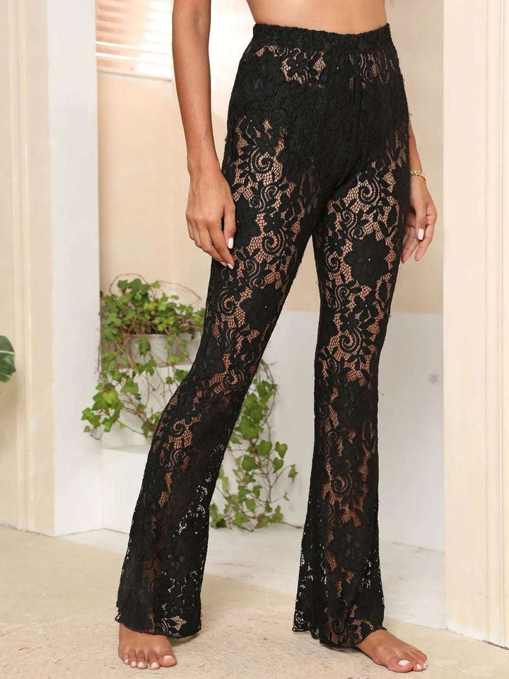Lace High Waist Swim Pants - JOWLILI