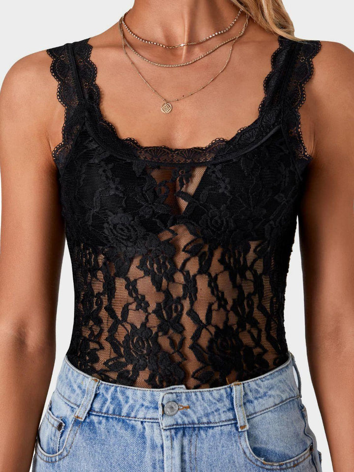 Lace Scoop Neck Tank - JOWLILI