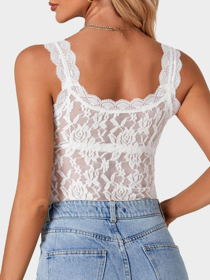 Lace Scoop Neck Tank - JOWLILI