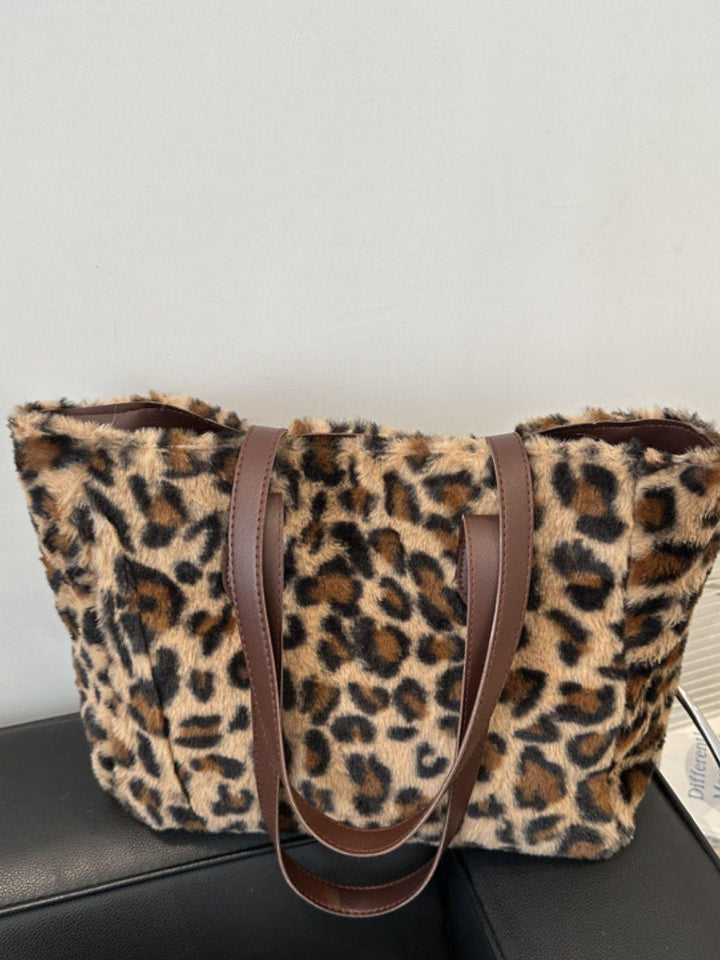 Leopard Fluff Tote Bag - JOWLILI -  -  - Leopard Fluff Tote Bag - JOWLILI - - #tag1#