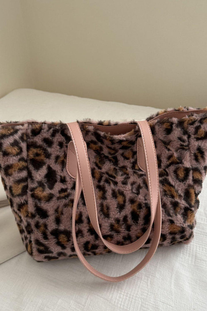 Leopard Fluff Tote Bag - JOWLILI -  -  - Leopard Fluff Tote Bag - JOWLILI - - #tag1#