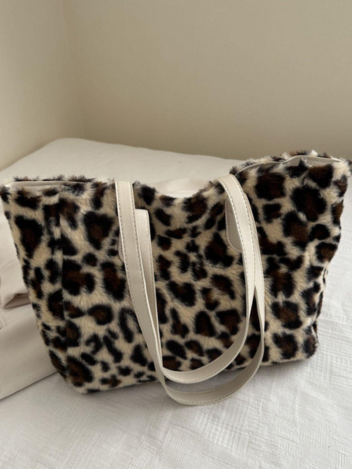 Leopard Fluff Tote Bag - JOWLILI -  -  - Leopard Fluff Tote Bag - JOWLILI - - #tag1#