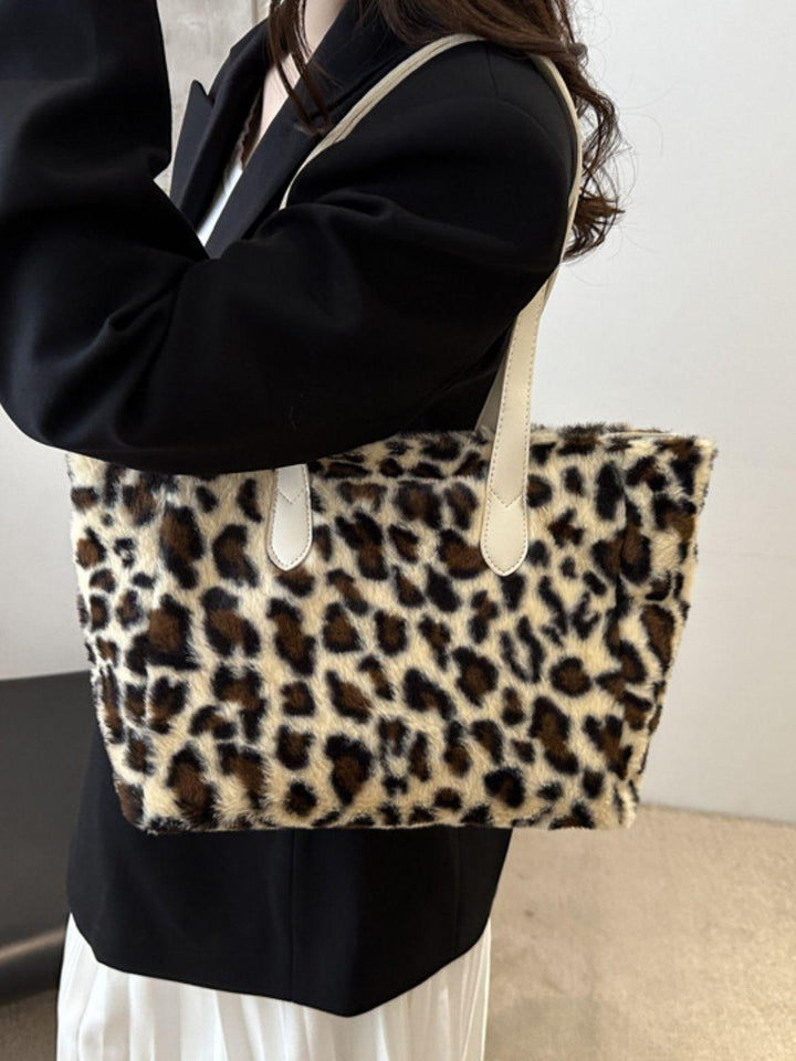 Leopard Fluff Tote Bag - JOWLILI -  -  - Leopard Fluff Tote Bag - JOWLILI - - #tag1#