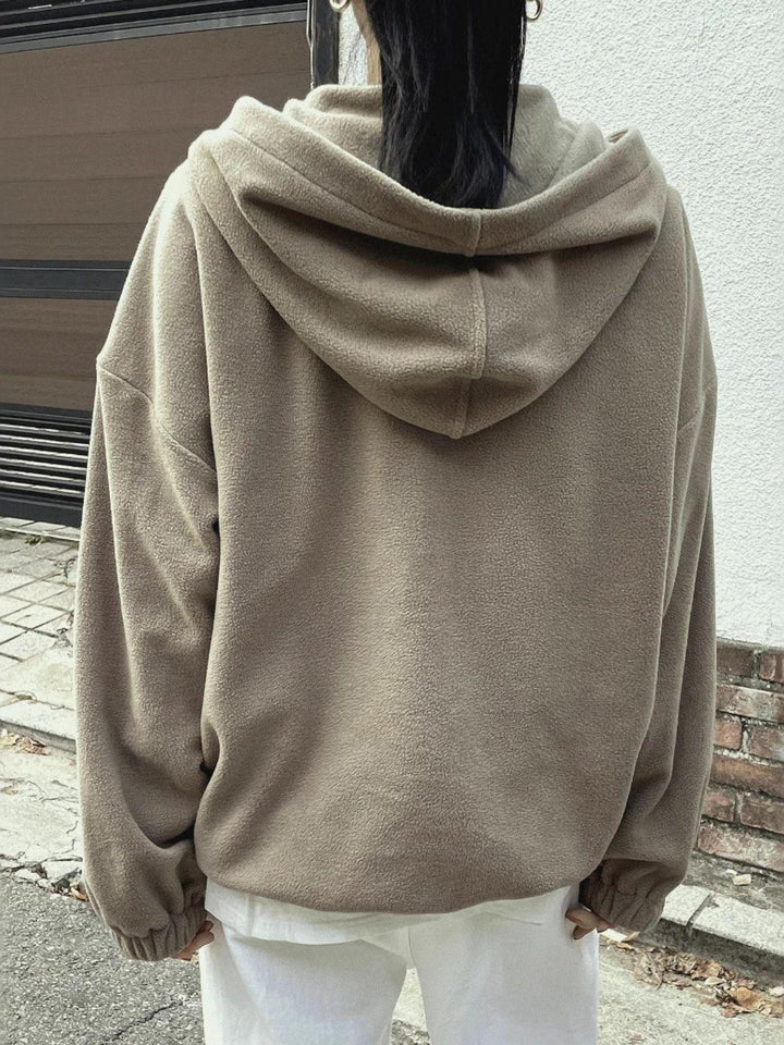 Mountain Quarter Zip Long Sleeve Hoodie - JOWLILI