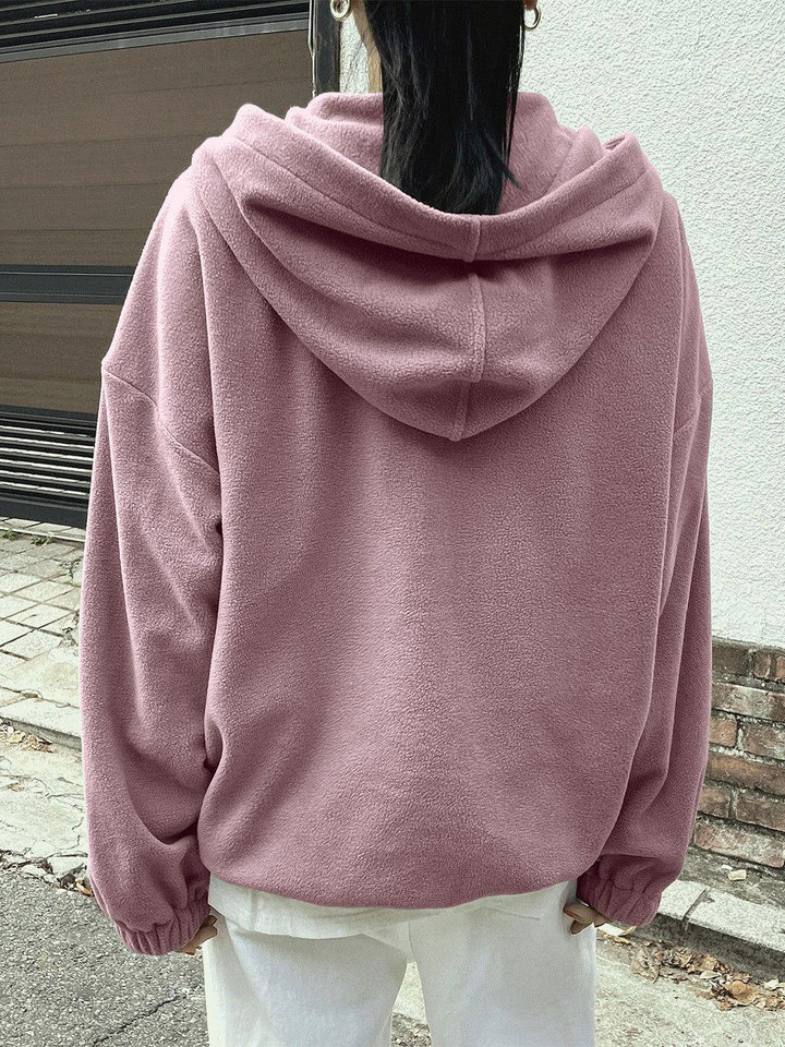 Mountain Quarter Zip Long Sleeve Hoodie - JOWLILI