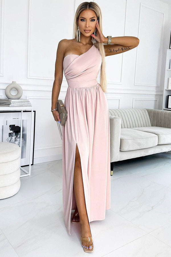 One-Shoulder Slit Maxi Dress - JOWLILI -  - Trendsi - One-Shoulder Slit Maxi Dress - JOWLILI - - #tag1#