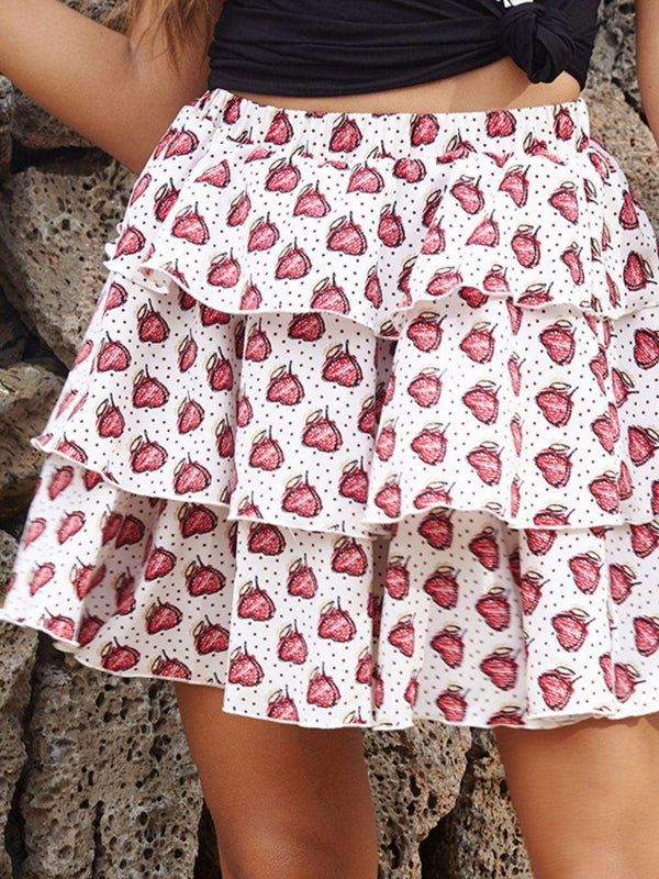 Perfee Layered Printed Mini Skirt - JOWLILI