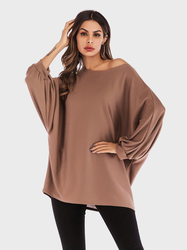 Perfee Round Neck Batwing Sleeve T-Shirt - JOWLILI