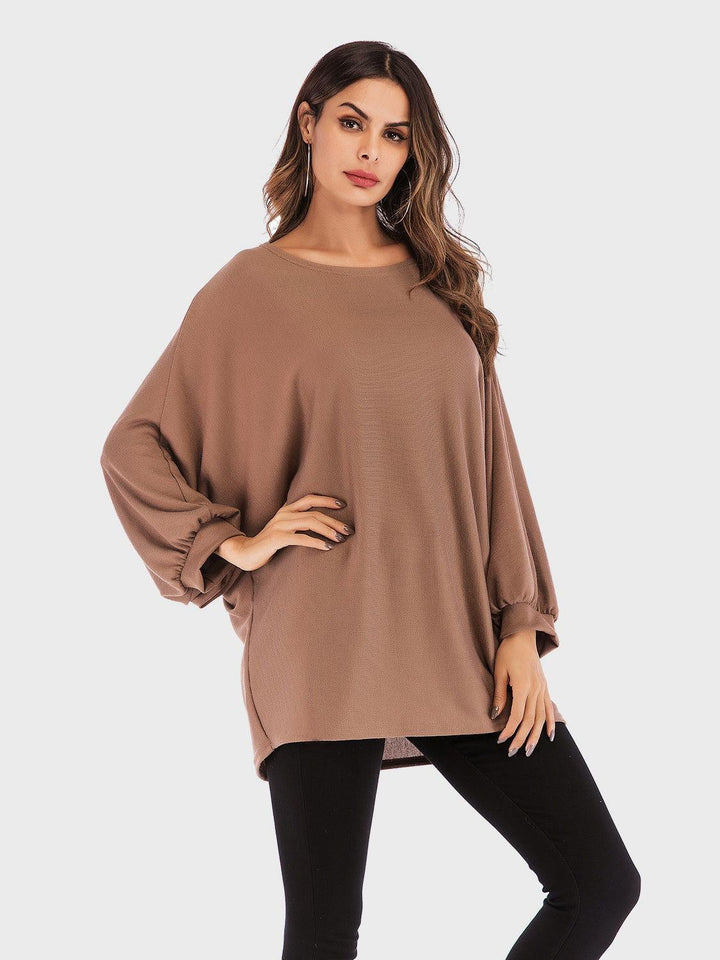 Perfee Round Neck Batwing Sleeve T-Shirt - JOWLILI