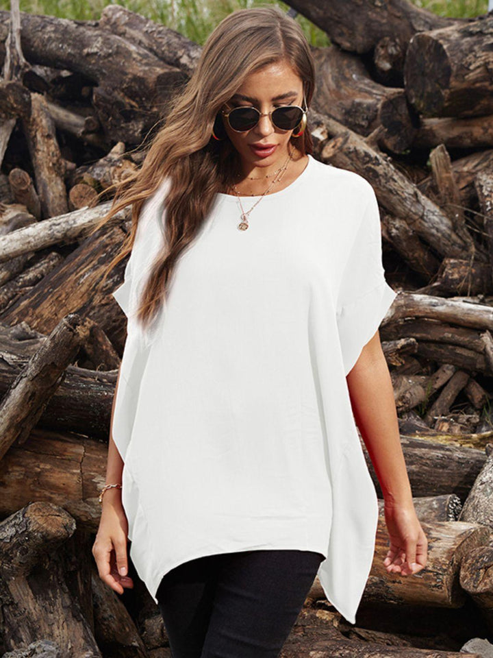 Perfee Round Neck Short Sleeve T-Shirt - JOWLILI
