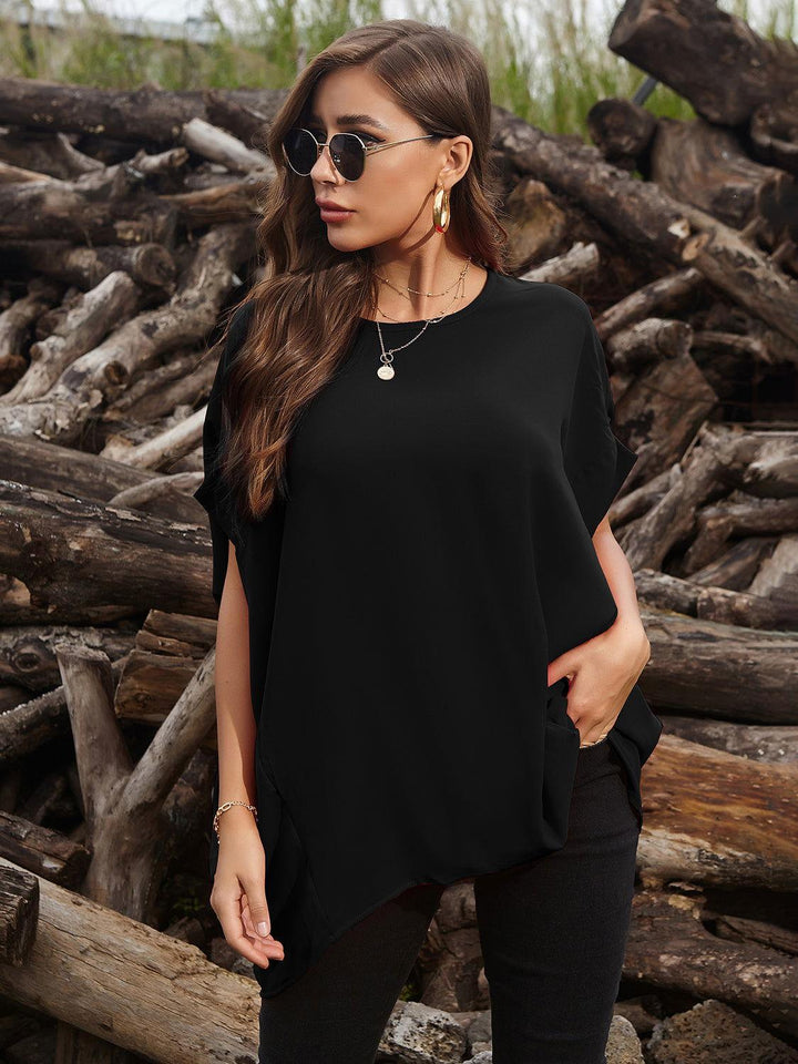 Perfee Round Neck Short Sleeve T-Shirt - JOWLILI