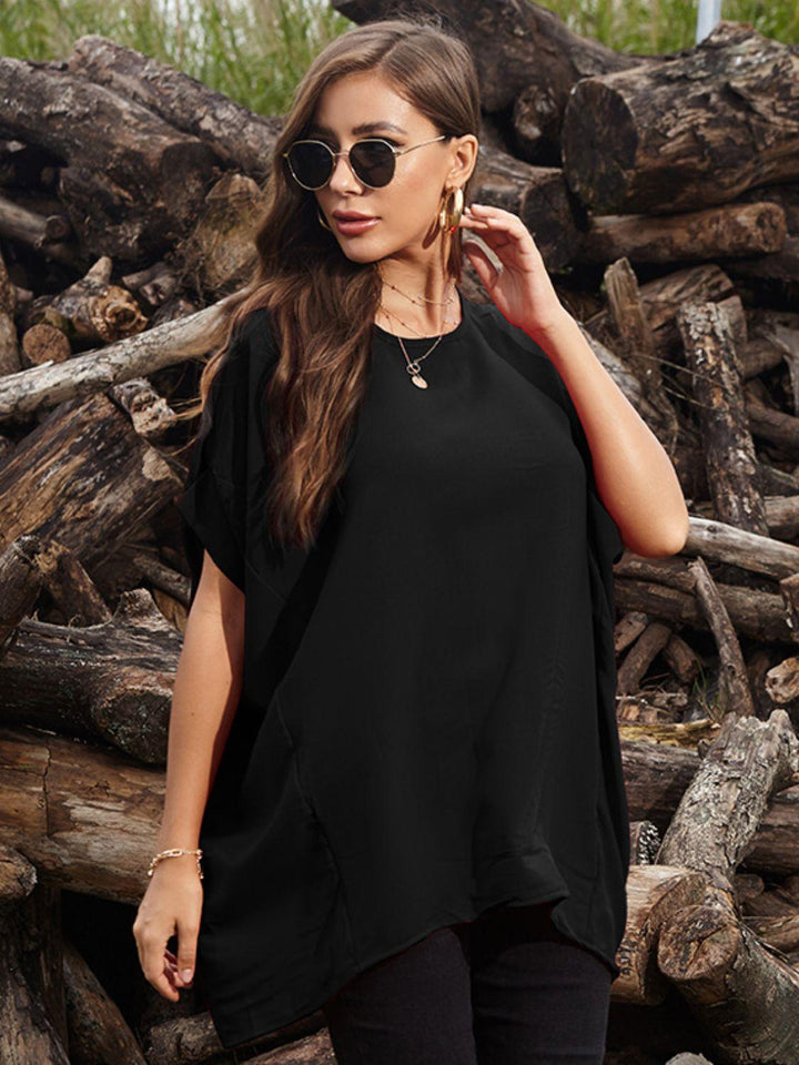 Perfee Round Neck Short Sleeve T-Shirt - JOWLILI