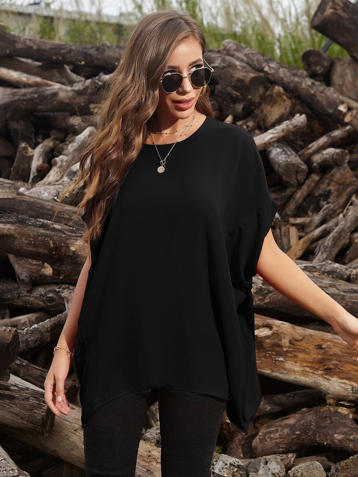 Perfee Round Neck Short Sleeve T-Shirt - JOWLILI