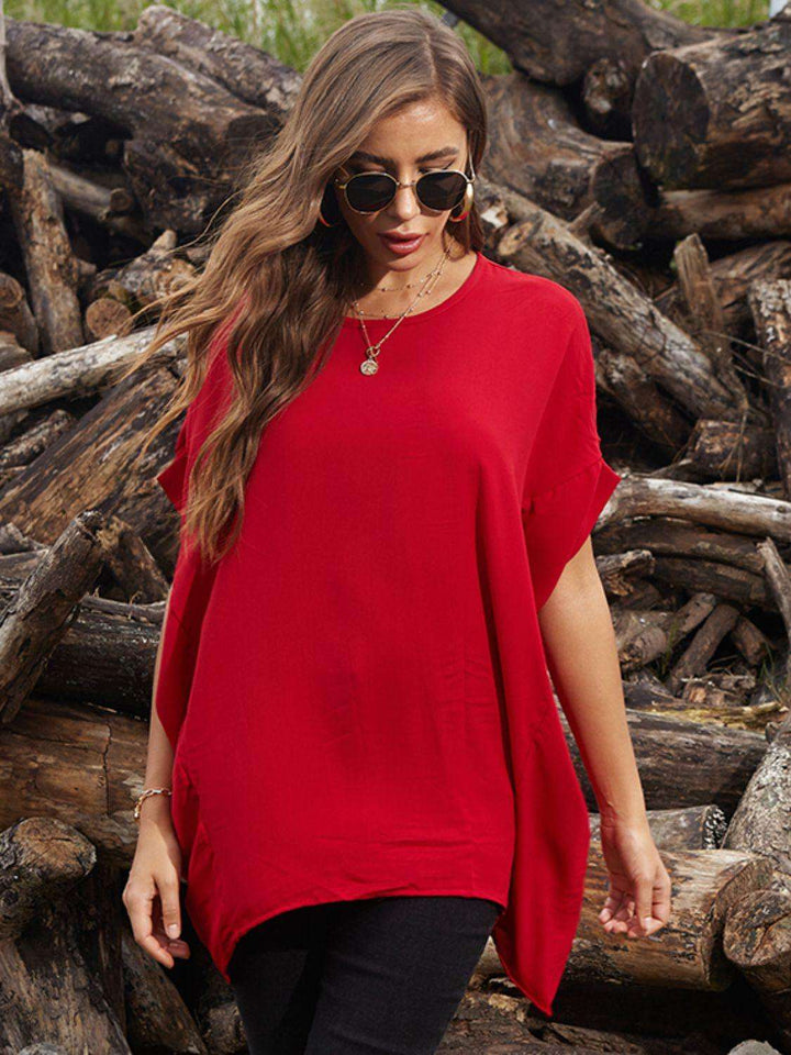 Perfee Round Neck Short Sleeve T-Shirt - JOWLILI