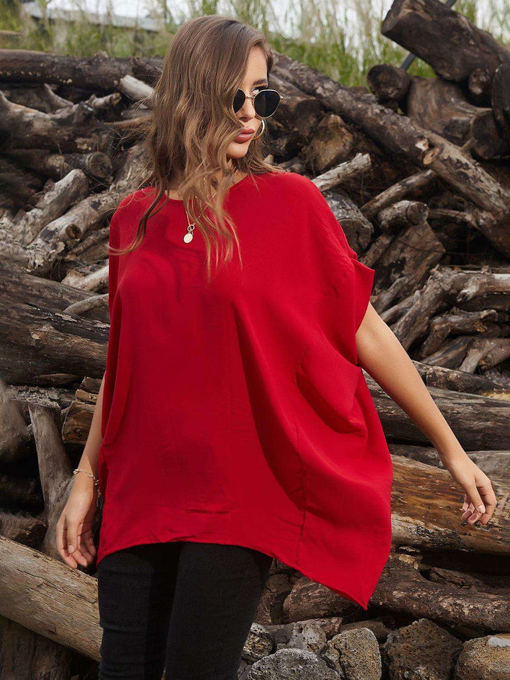Perfee Round Neck Short Sleeve T-Shirt - JOWLILI