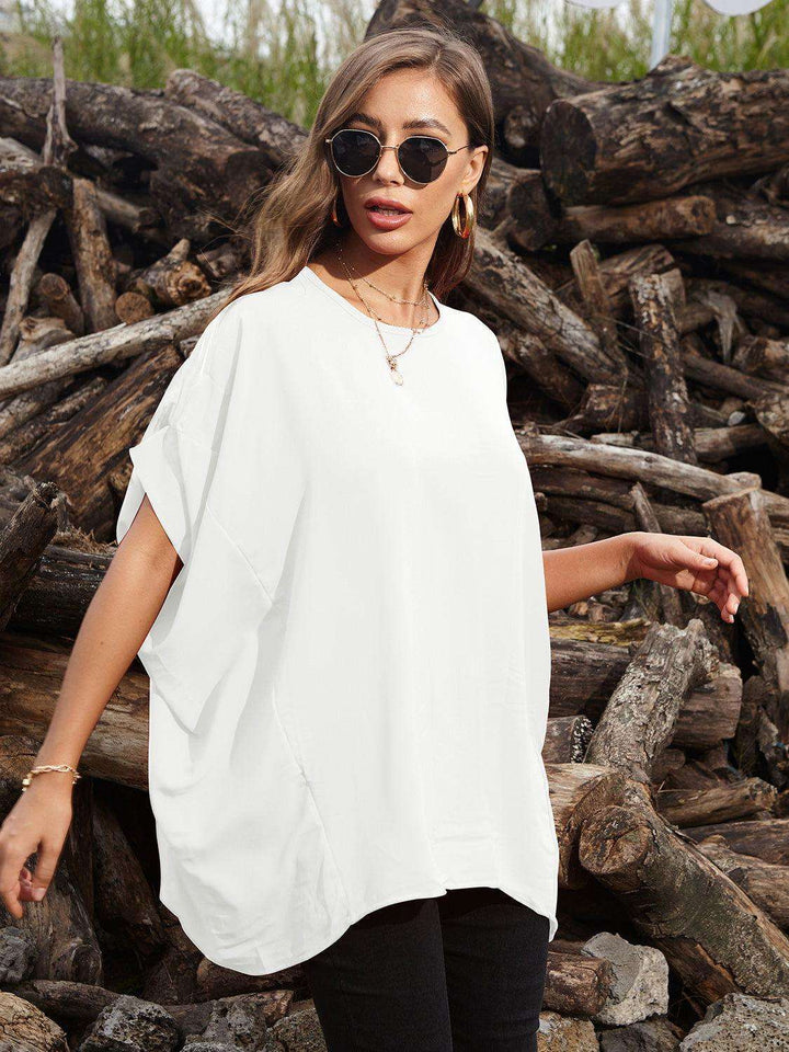 Perfee Round Neck Short Sleeve T-Shirt - JOWLILI