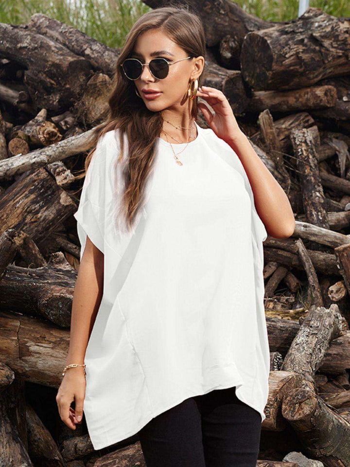 Perfee Round Neck Short Sleeve T-Shirt - JOWLILI