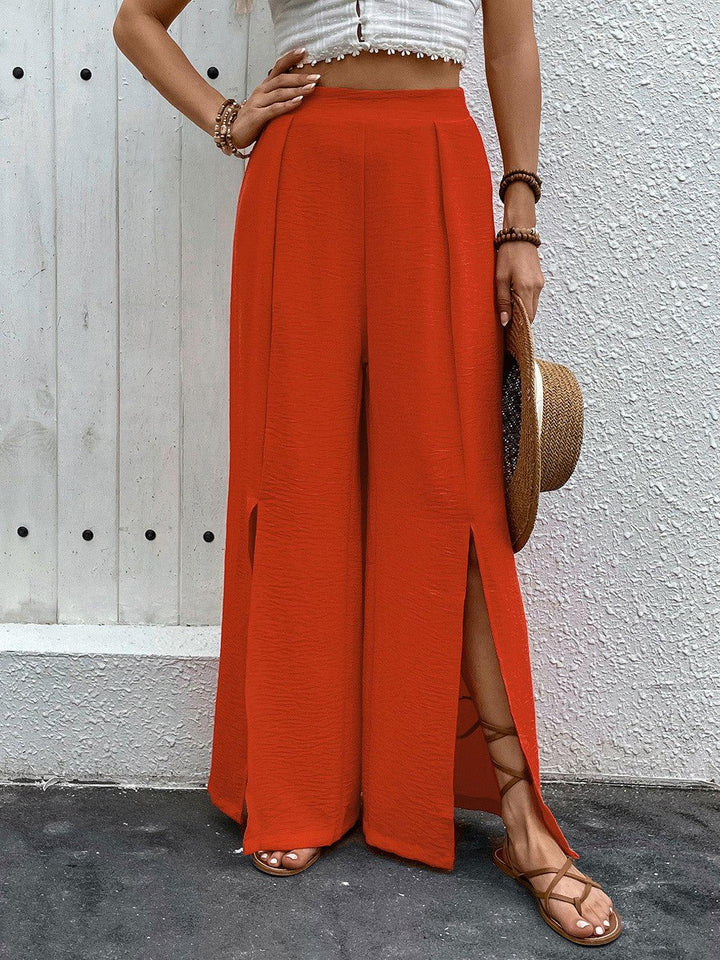 Perfee Slit Wide Leg Pants - JOWLILI