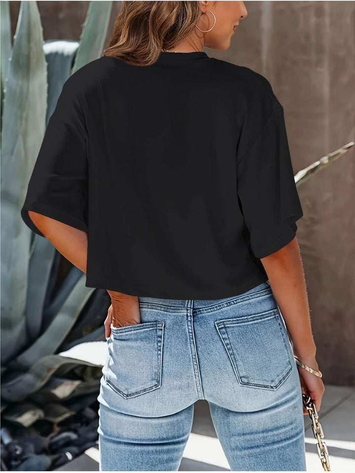 Round Neck Half Sleeve T-Shirt - JOWLILI