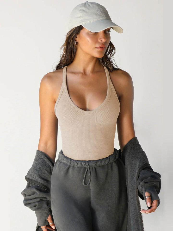Scoop Neck Wide Strap Tank - JOWLILI