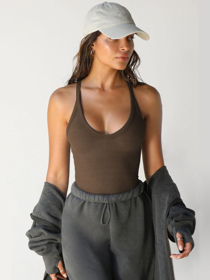 Scoop Neck Wide Strap Tank - JOWLILI