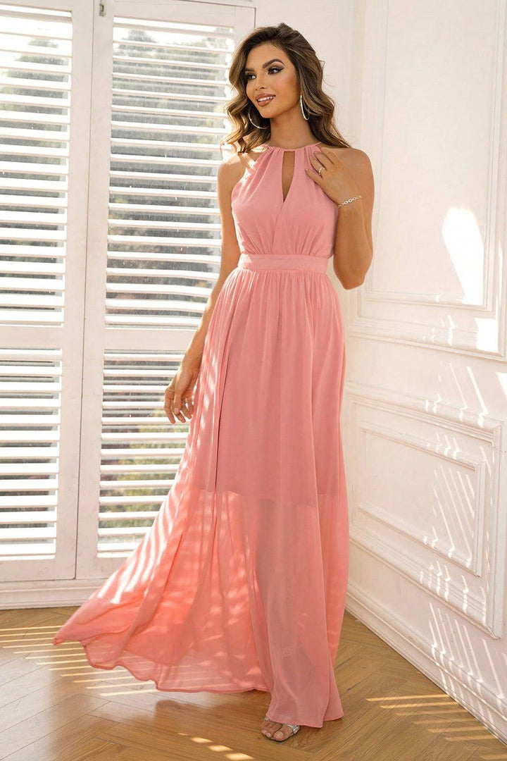 Tied Cutout Sleeveless Maxi Dress - JOWLILI