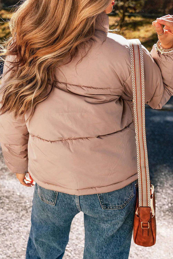 Turtleneck Zip Up Long Sleeve Winter Coat - JOWLILI