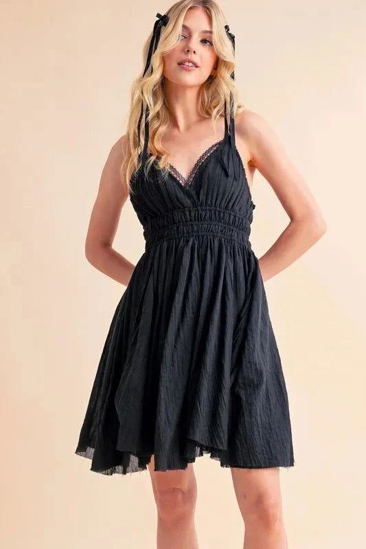 Velvet Bloom Smocked Lace Mini Dress - JOWLILI