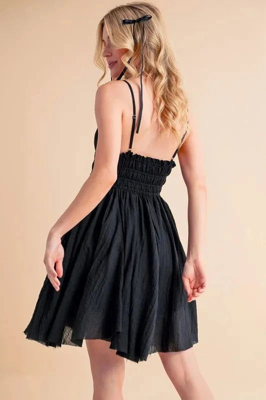 Velvet Bloom Smocked Lace Mini Dress - JOWLILI