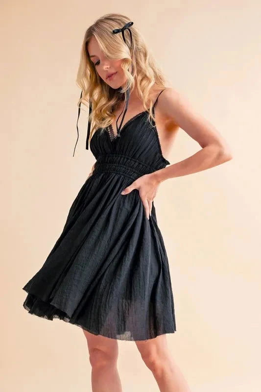 Velvet Bloom Smocked Lace Mini Dress - JOWLILI