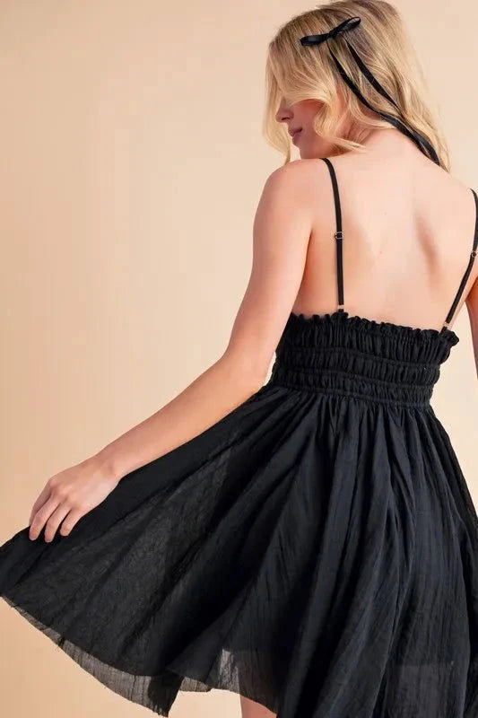 Velvet Bloom Smocked Lace Mini Dress - JOWLILI