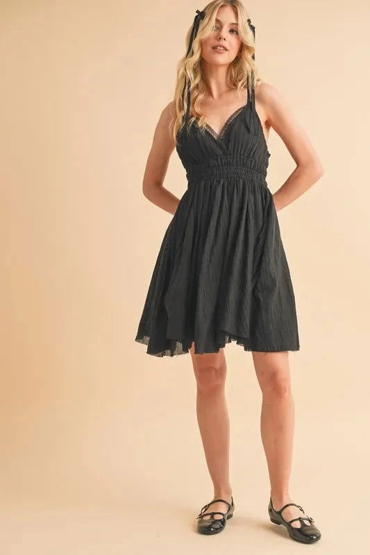Velvet Bloom Smocked Lace Mini Dress - JOWLILI